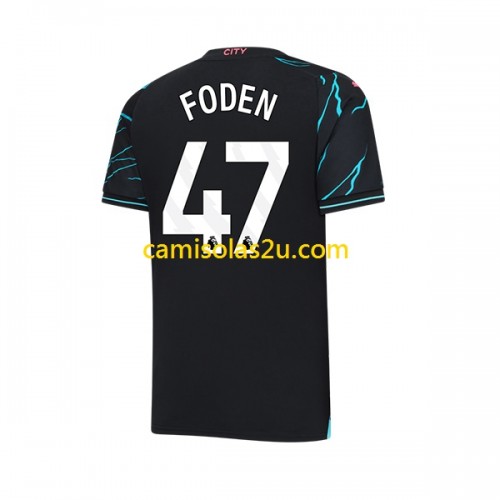 Camisolas De Futebol Manchester City Phil Foden 47 Equipamento 3 2023 Camisolas De Futebol Manchester City Phil Foden 47 Equipamento 3 2023